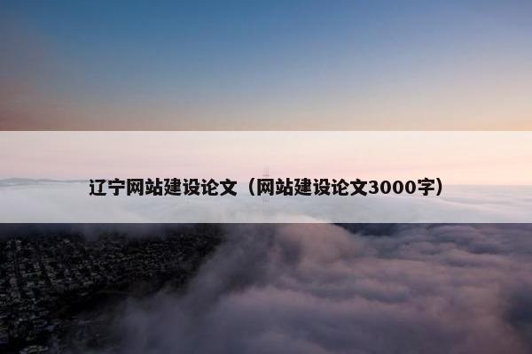 辽宁网站建设论文（网站建设论文3000字）
