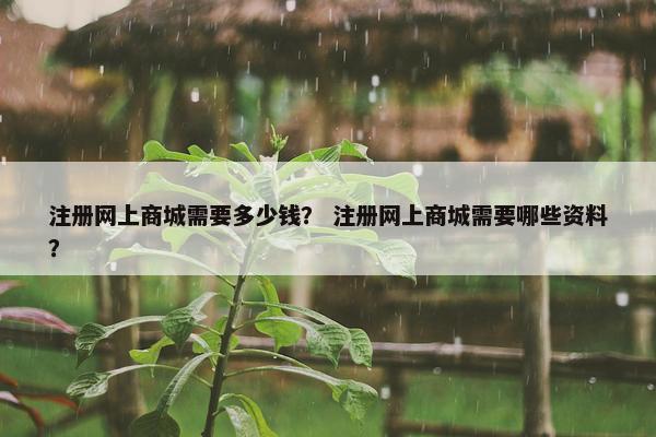 注册网上商城需要多少钱？ 注册网上商城需要哪些资料？