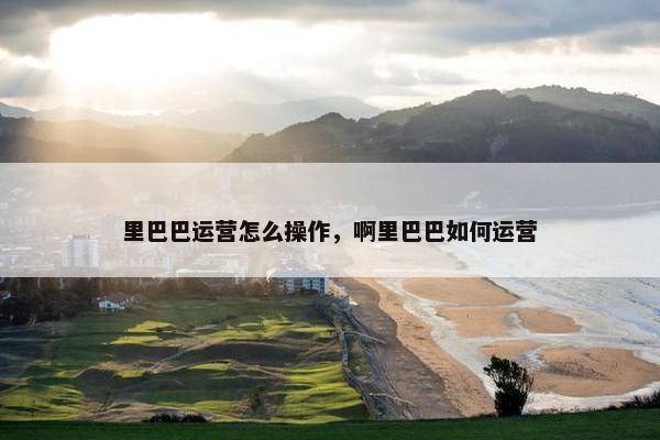 里巴巴运营怎么操作，啊里巴巴如何运营
