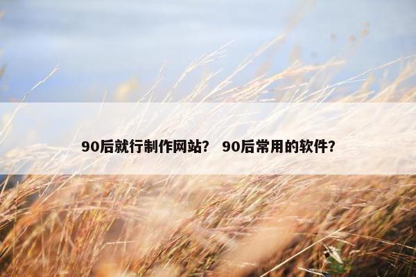 90后就行制作网站？ 90后常用的软件？