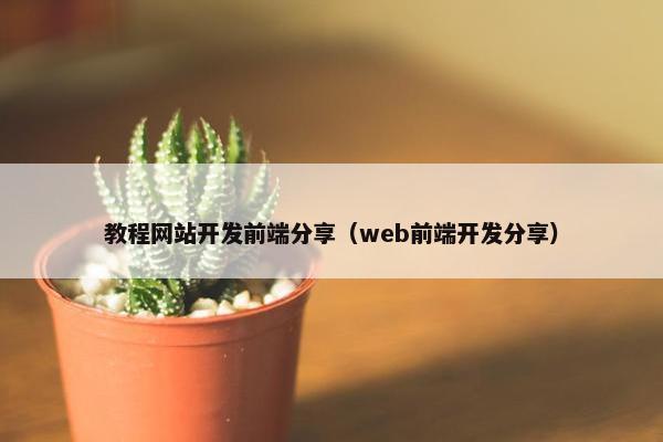 教程网站开发前端分享（web前端开发分享）