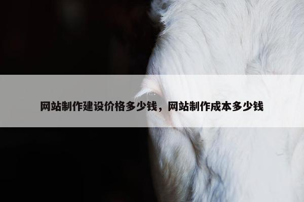 网站制作建设价格多少钱，网站制作成本多少钱