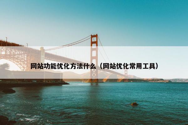 网站功能优化方法什么（网站优化常用工具）