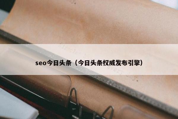 seo今日头条（今日头条权威发布引擎）