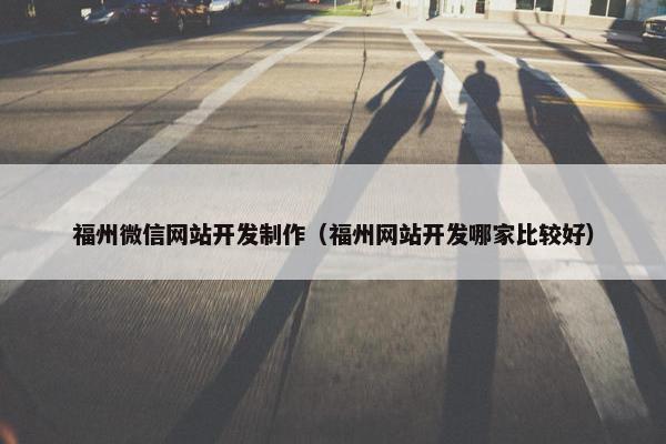 福州微信网站开发制作（福州网站开发哪家比较好）