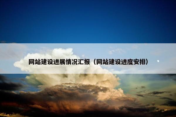 网站建设进展情况汇报（网站建设进度安排）