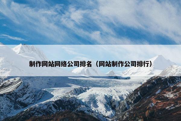 制作网站网络公司排名（网站制作公司排行）