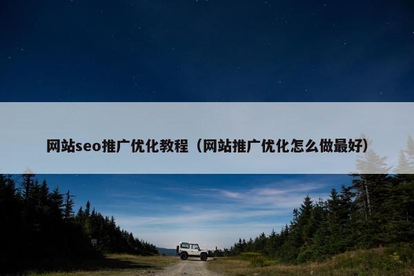网站seo推广优化教程（网站推广优化怎么做最好）