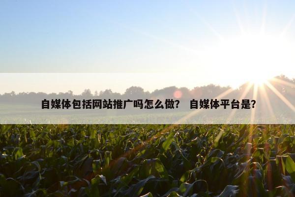 自媒体包括网站推广吗怎么做？ 自媒体平台是？