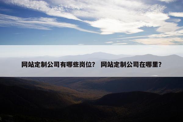 网站定制公司有哪些岗位？ 网站定制公司在哪里？