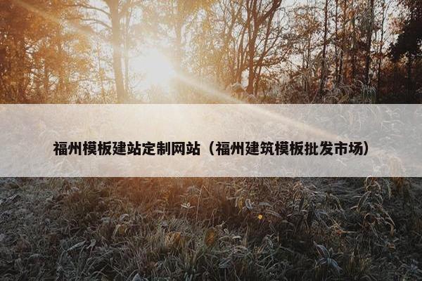 福州模板建站定制网站（福州建筑模板批发市场）