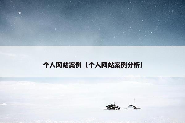 个人网站案例（个人网站案例分析）
