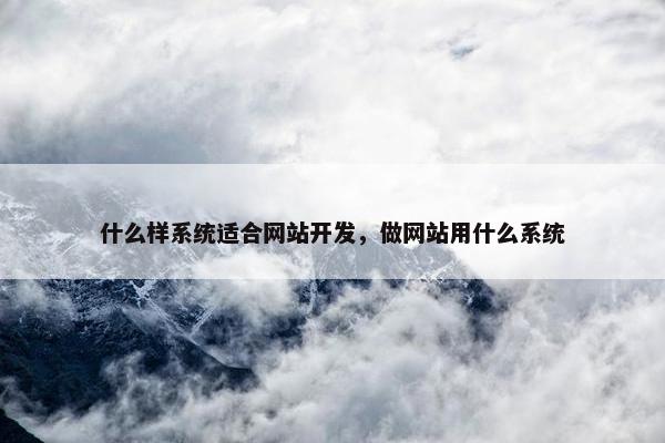 什么样系统适合网站开发，做网站用什么系统