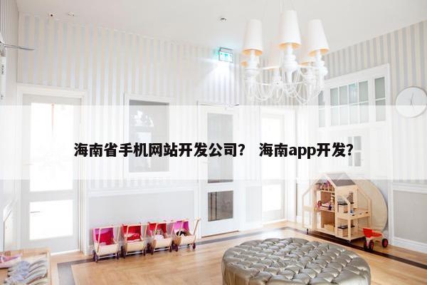 海南省手机网站开发公司？ 海南app开发？