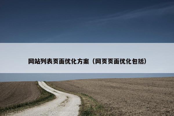 网站列表页面优化方案（网页页面优化包括）