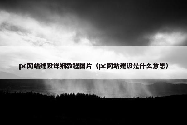 pc网站建设详细教程图片（pc网站建设是什么意思）