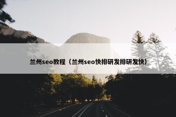 兰州seo教程（兰州seo快排研发排研发快）
