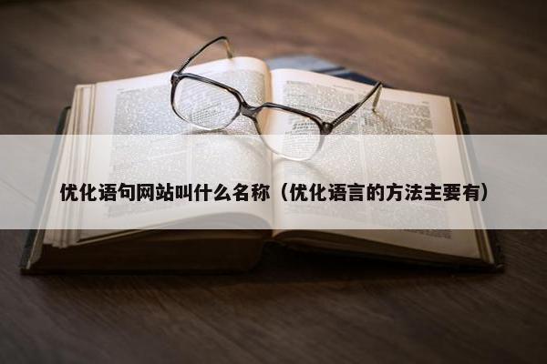 优化语句网站叫什么名称（优化语言的方法主要有）