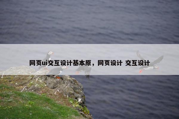 网页ui交互设计基本原，网页设计 交互设计