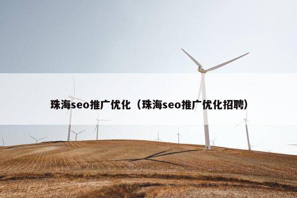 珠海seo推广优化（珠海seo推广优化招聘）