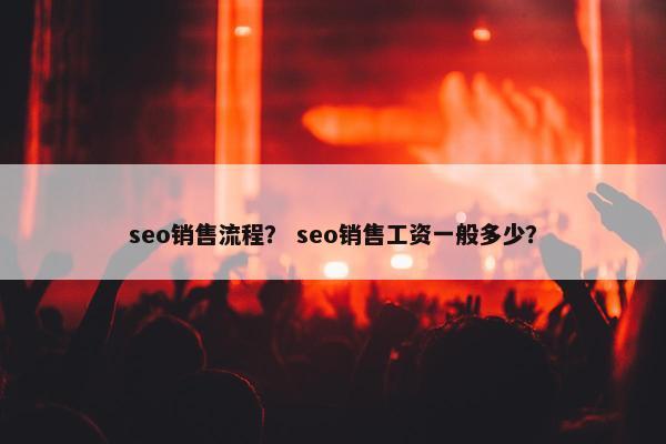 seo销售流程？ seo销售工资一般多少？