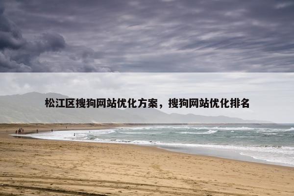 松江区搜狗网站优化方案，搜狗网站优化排名