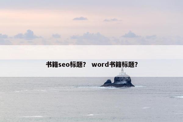 书籍seo标题？ word书籍标题？