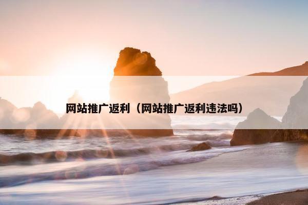 网站推广返利（网站推广返利违法吗）