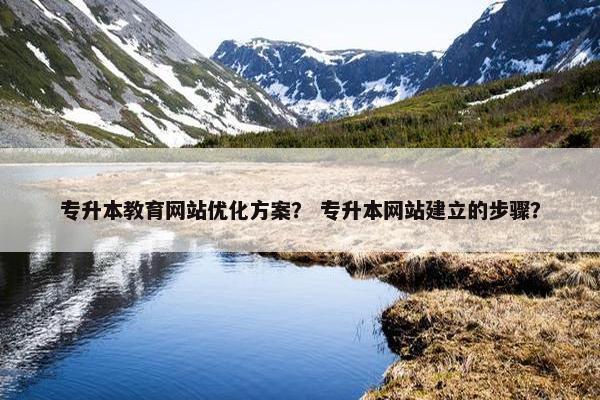 专升本教育网站优化方案？ 专升本网站建立的步骤？