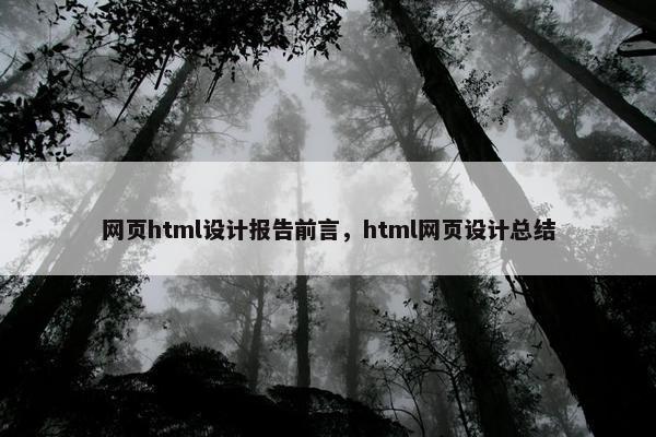 网页html设计报告前言，html网页设计总结