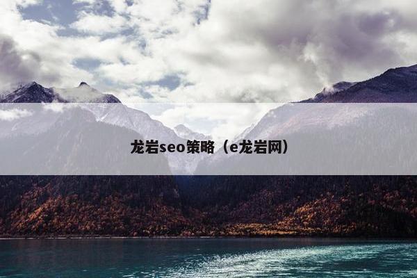 龙岩seo策略（e龙岩网）