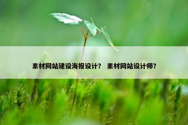 素材网站建设海报设计？ 素材网站设计师？