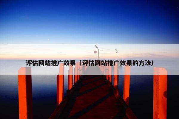 评估网站推广效果（评估网站推广效果的方法）