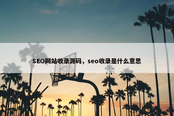 SEO网站收录源码，seo收录是什么意思