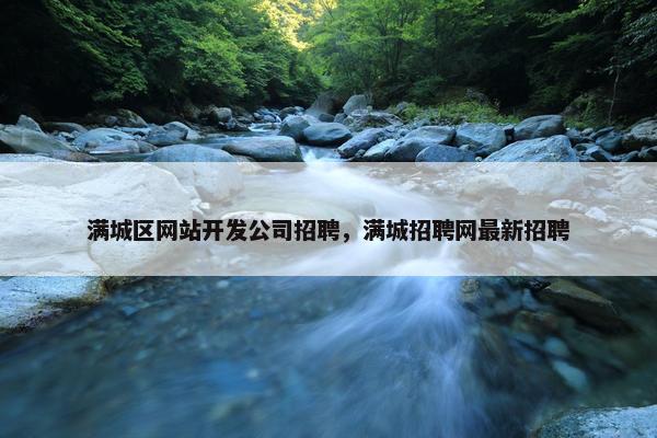 满城区网站开发公司招聘，满城招聘网最新招聘