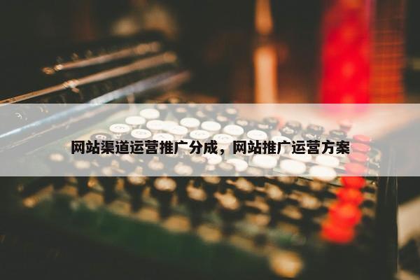 网站渠道运营推广分成，网站推广运营方案