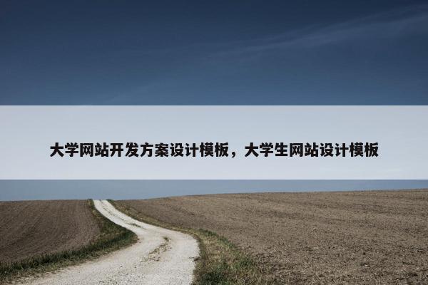 大学网站开发方案设计模板，大学生网站设计模板