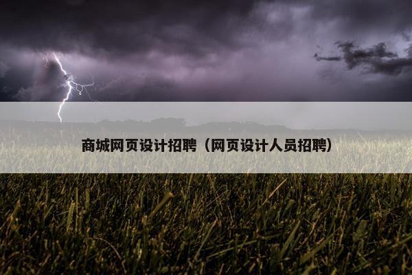 商城网页设计招聘（网页设计人员招聘）