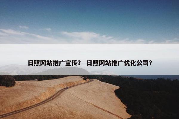 日照网站推广宣传？ 日照网站推广优化公司？