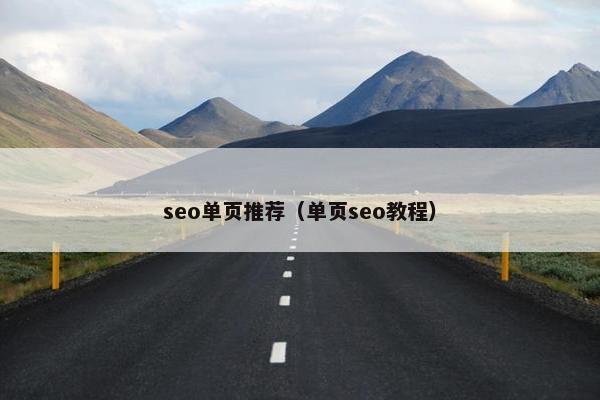 seo单页推荐（单页seo教程）