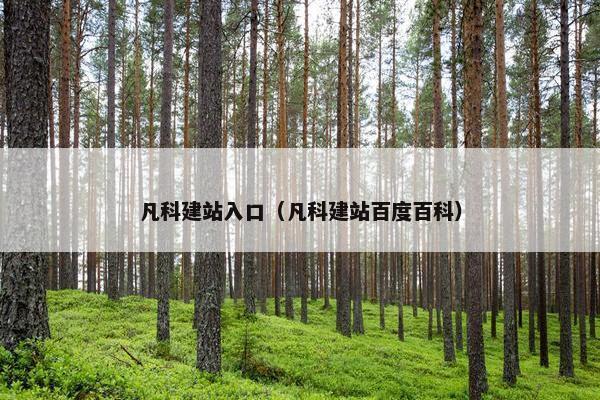 凡科建站入口（凡科建站百度百科）