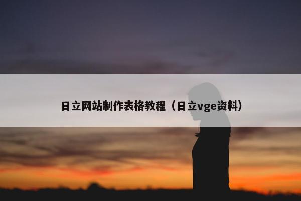 日立网站制作表格教程（日立vge资料）