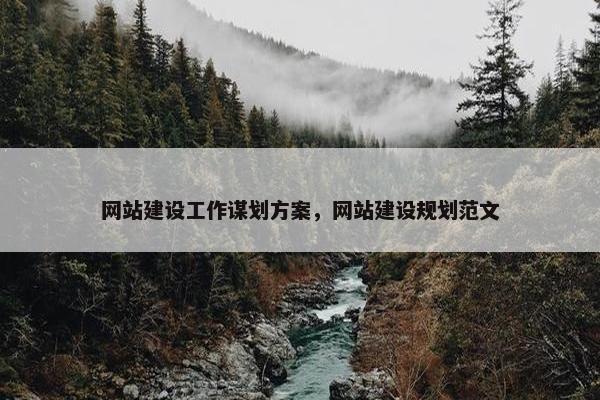 网站建设工作谋划方案，网站建设规划范文