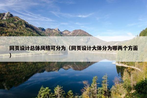 网页设计总体风格可分为（网页设计大体分为哪两个方面）