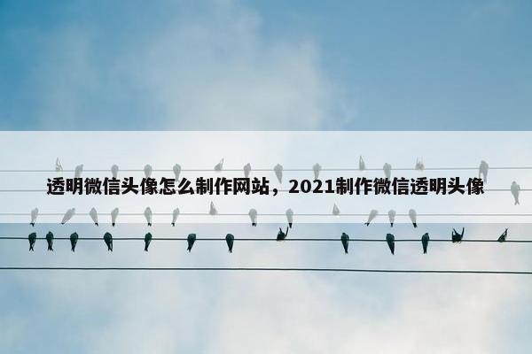 透明微信头像怎么制作网站，2021制作微信透明头像