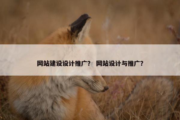 网站建设设计推广？ 网站设计与推广？