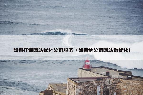 如何打造网站优化公司服务（如何给公司网站做优化）