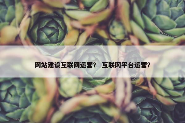 网站建设互联网运营？ 互联网平台运营？