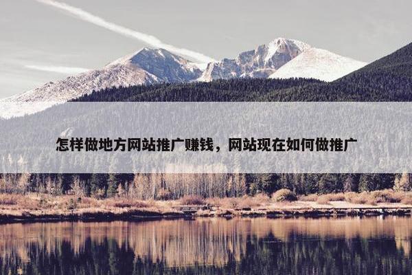 怎样做地方网站推广赚钱，网站现在如何做推广