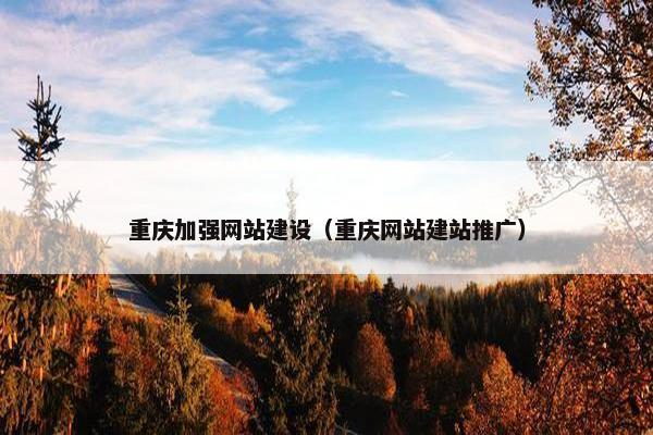 重庆加强网站建设（重庆网站建站推广）